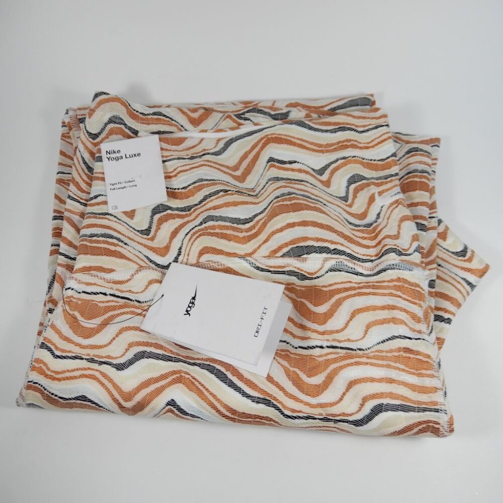 NIKE Yoga Luxe Fit & Flare Full Length Pants Size 2X Dark Russet White NEW $115 - Picture 11 of 12